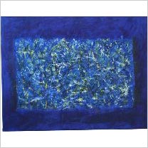 Blaue Symphonie, Mischt./Öl Lwd., 70x90cm, 2011
