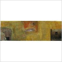 Sahara-Sehnsucht, Mischtechnik/Collage auf Leinwand, 30x95cm, 2011